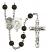 Saint Michael and Paratrooper Rosary with Black Onyx Beads