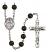 Virgen Milagrosa Engravable Rosary with Black Onyx Beads