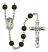 Saint Richard Engravable Rosary with Black Onyx Beads