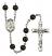 Saint Rita of Cascia Engravable Rosary with Black Onyx Beads