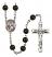 Santa Teresita Engravable Rosary with Black Onyx Beads