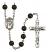 Saint Casimir of Poland Engravable Rosary with Black Onyx Beads