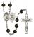 Guardian Angel and Coast Guard Rosary with Black Onyx Beads