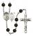 Guardian Angel and Nat'l Guard Rosary with Black Onyx Beads