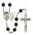 Guardian Angel and Paratrooper Rosary with Black Onyx Beads