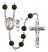 Saint Christopher and Volleyball Rosary with Black Onyx Beads