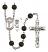 Saint Christopher and Cheerleading Rosary with Black Onyx Beads