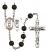 Saint Christopher and Lacrosse Rosary with Black Onyx Beads