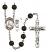 Saint Christopher and Baseball Rosary with Black Onyx Beads