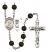 Saint Christopher and Soccer Rosary with Black Onyx Beads