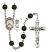 Saint Christopher and Ice Hockey Rosary with Black Onyx Beads