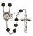 Saint Christopher and Tennis Rosary with Black Onyx Beads