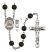 Saint Christopher and Swimming Rosary with Black Onyx Beads