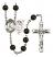 Saint Sebastian and Baseball Rosary with Black Onyx Beads