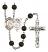 Saint Sebastian and Basketball Rosary with Black Onyx Beads