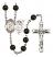 Saint Sebastian and Soccer Rosary with Black Onyx Beads