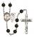 Saint Sebastian and Tennis Rosary with Black Onyx Beads