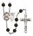 Saint Sebastian and Swimming Rosary with Black Onyx Beads