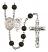 Saint Sebastian and Wrestling Rosary with Black Onyx Beads