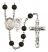 Saint Sebastian and Gymnastics Rosary with Black Onyx Beads