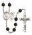 Saint Sebastian and Dance Rosary with Black Onyx Beads