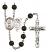 Saint Sebastian and Lacrosse Rosary with Black Onyx Beads