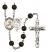 Saint Sebastian and Track & Field Rosary with Black Onyx Beads