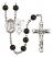 Saint Rita and Baseball Rosary with Black Onyx Beads