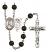 Saint Sebastian and Softball Rosary with Black Onyx Beads