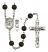 Saint Christopher and Motorcycle Rosary with Black Onyx Beads