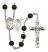 Saint Sebastian and Volleyball Rosary with Black Onyx Beads