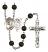 Saint Sebastian and Archery Rosary with Black Onyx Beads