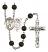 Saint Sebastian and Rodeo Rosary with Black Onyx Beads