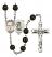 Saint Christopher and Fishing Rosary with Black Onyx Beads