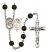 Saint Sebastian and Motorcycle Rosary with Black Onyx Beads