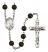 Saint Therese of Lisieux Engravable Rosary with Black Onyx Beads