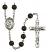 Saint Isaac Jogues Engravable Rosary with Black Onyx Beads