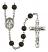 Saint Nino de Atocha Engravable Rosary with Black Onyx Beads