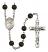 Saint Gertrude of Nivelles Engravable Rosary with Black Onyx Beads