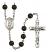 Saint Victor of Marseilles Engravable Rosary with Black Onyx Beads