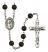 San Juan de la Cruz Engravable Rosary with Black Onyx Beads