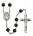 Saint Bernard of Clairvaux Engravable Rosary with Black Onyx Beads