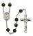 Saint Isabella of Portugal Engravable Rosary with Black Onyx Beads