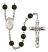 Saint Angela Merici Engravable Rosary with Black Onyx Beads