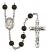 Our Lady of Lourdes Engravable Rosary with Black Onyx Beads