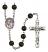 Virgen del Lourdes Engravable Rosary with Black Onyx Beads