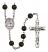 Virgen de la Merced Engravable Rosary with Black Onyx Beads