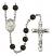 Saint Gianna Beretta Molla Engravable Rosary with Black Onyx Beads