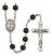 Corazon Inmaculado de Maria Engravable Rosary with Black Onyx Beads