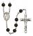 Saint Catherine of Alexandria Engravable Rosary with Black Onyx Beads